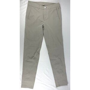 Lululemon Athletica Women’s Zip Fly Flat Front Chino Olive Pants Sz 28
